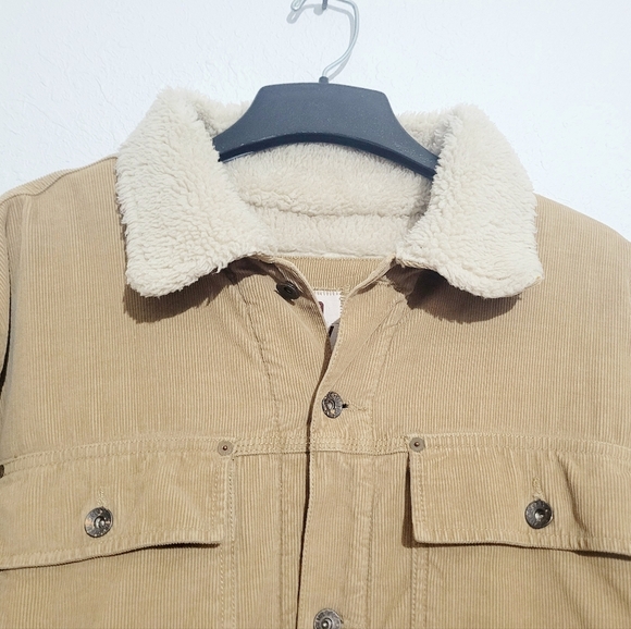OLD NAVY Sherpa Lined Corduroy Jacket 100% Cotton Unisex Size XL Excellent Cond - Picture 3 of 12